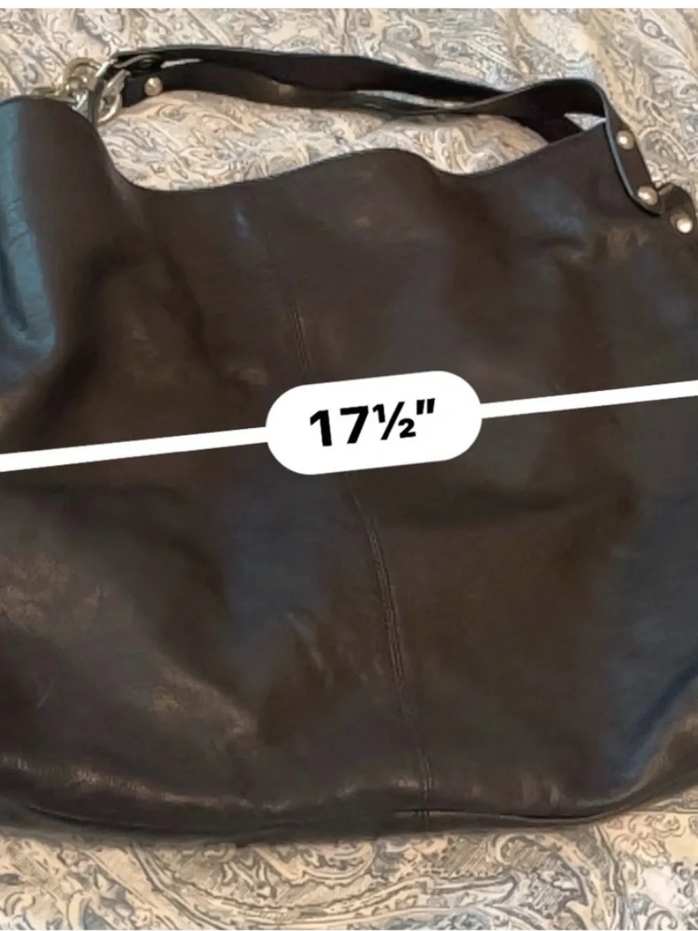 NWOT Stuart Weitzman Black Hobo Bag with Silver Chain